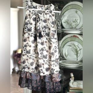 Xhilaration Ruffled Floral Tunic Top. Mixed Print | Sleeveless | Women’s Sz-XS